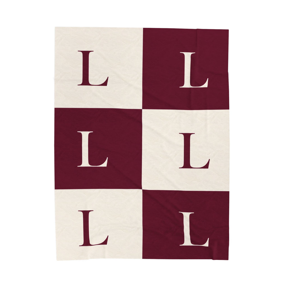 Lirita’ ita Signature Monogram Velveteen Plush Blanket – Burgundy