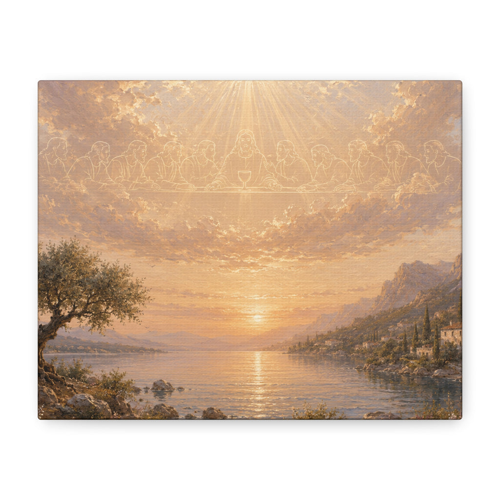 The Last Supper of Jesus and Sacred Olive Tree Christian canvas wall art