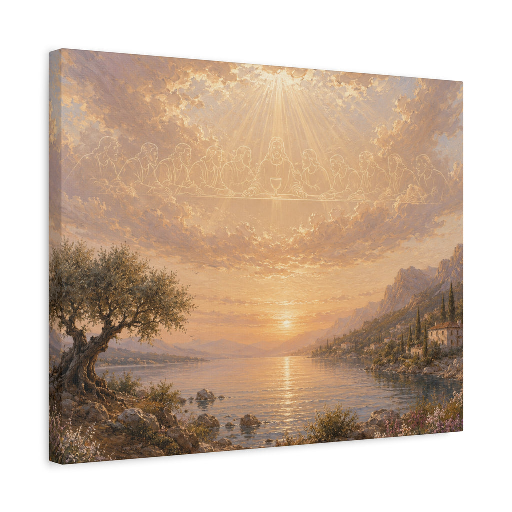 The Last Supper of Jesus & the Sacred Olive Tree | Christian Canvas Wall Art