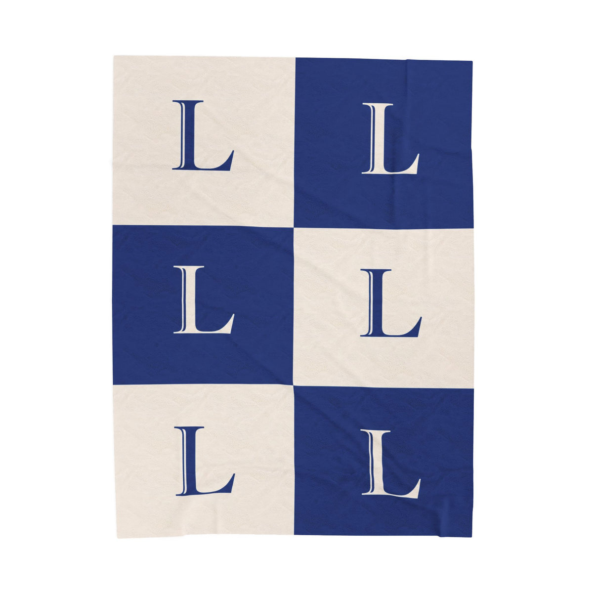 Lirita’ ita Signature Monogram Velveteen Plush Blanket – Royal Blue