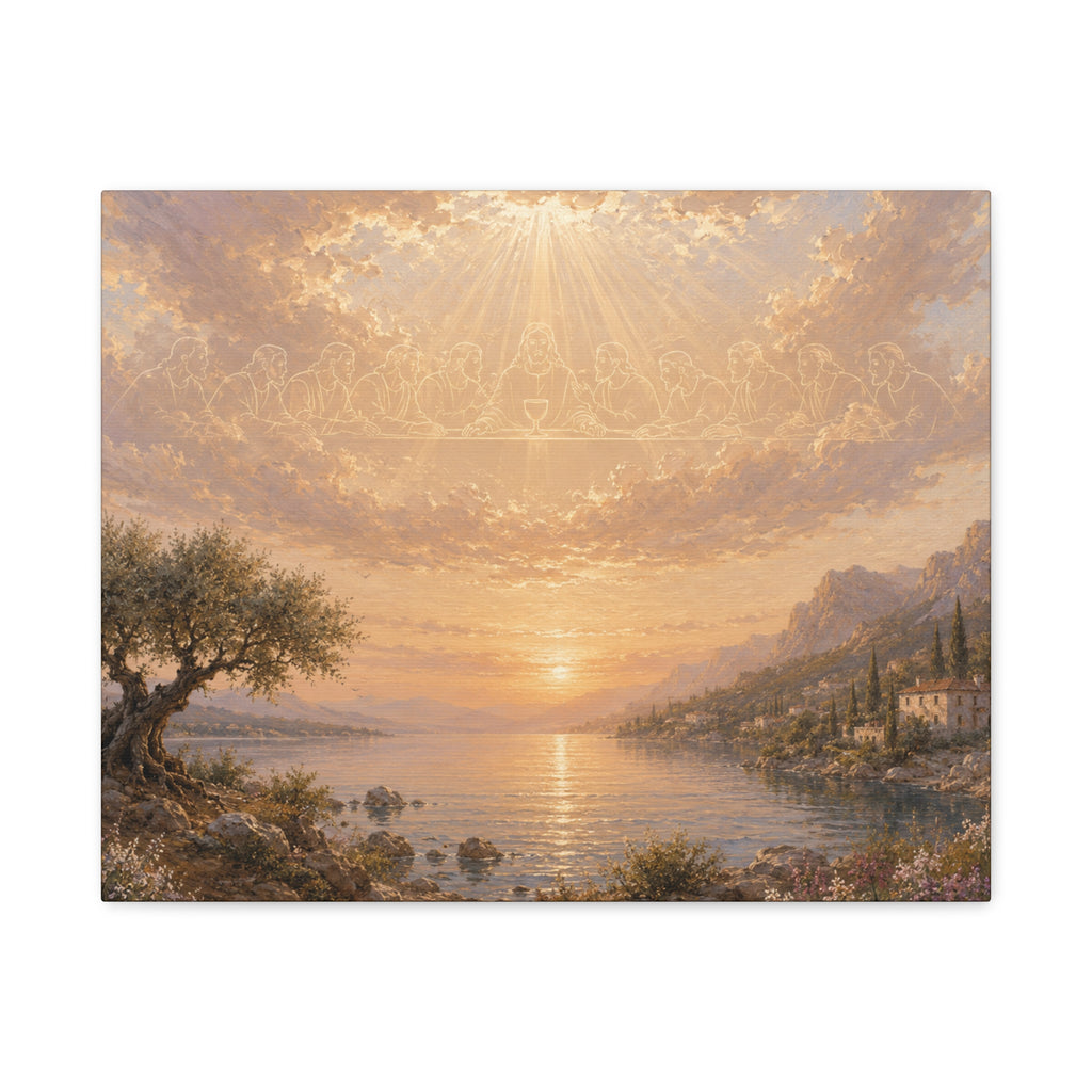 The Last Supper of Jesus and Sacred Olive Tree Christian canvas wall art
