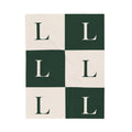 Lirita’ ita Signature Monogram Velveteen Plush Blanket – Bottle Green
