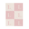 Lirita’ ita Signature Monogram Velveteen Plush Blanket – Blush Pink