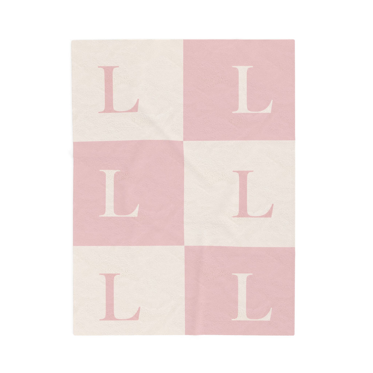 Lirita’ ita Signature Monogram Velveteen Plush Blanket – Blush Pink