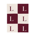 Lirita’ ita Signature Monogram Velveteen Plush Blanket – Burgundy