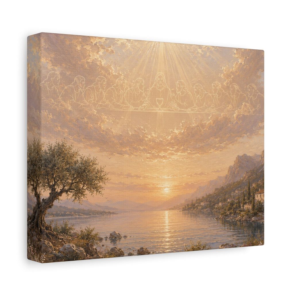 The Last Supper of Jesus and Sacred Olive Tree Christian canvas wall art