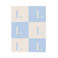 Lirita’ ita Signature Monogram Velveteen Plush Blanket – Baby Blue